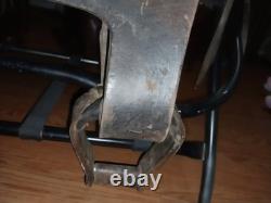 Vintage RueBush Bros Maker Deming NM Horse Saddle with Rope and Stand