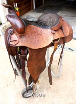 Vintage Saddle King Line Waco Texas Ozark Leather 16 Western Saddle #1230