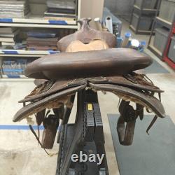 Vintage Saddle King of Texas 16 Western Saddle Tooled Leather Ranch Trail Horse