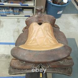 Vintage Saddle King of Texas 16 Western Saddle Tooled Leather Ranch Trail Horse