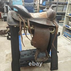 Vintage Saddle King of Texas 16 Western Saddle Tooled Leather Ranch Trail Horse