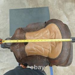 Vintage Saddle King of Texas 16 Western Saddle Tooled Leather Ranch Trail Horse