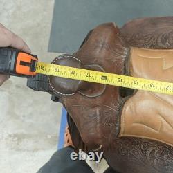 Vintage Saddle King of Texas 16 Western Saddle Tooled Leather Ranch Trail Horse