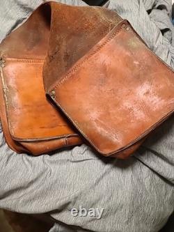 Vintage Saddlebags Western Leather Hand Tooled D&D Outfitters Number Read Texas