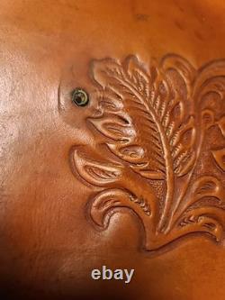 Vintage Saddlebags Western Leather Hand Tooled D&D Outfitters Number Read Texas