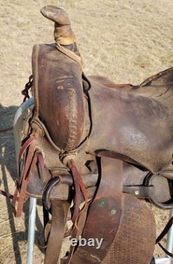 Vintage Sickles St. Louis Mo. 14¾ Western Saddle As Is