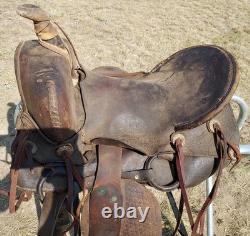 Vintage Sickles St. Louis Mo. 14¾ Western Saddle As Is