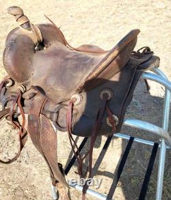 Vintage Sickles St. Louis Mo. 14¾ Western Saddle As Is