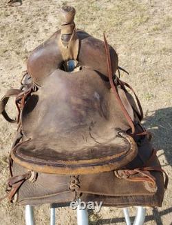 Vintage Sickles St. Louis Mo. 14¾ Western Saddle As Is