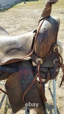 Vintage Sickles St. Louis Mo. 14¾ Western Saddle As Is