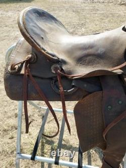 Vintage Sickles St. Louis Mo. 14¾ Western Saddle As Is