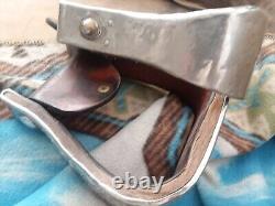 Vintage Silver Filigree Overlay Western Saddle Stirrups, 3 inch