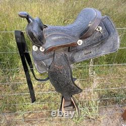 Vintage Simco 250B all-purpose Saddle 16 in Black Leather Traditional Western