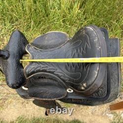 Vintage Simco 250B all-purpose Saddle 16 in Black Leather Traditional Western