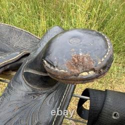 Vintage Simco 250B all-purpose Saddle 16 in Black Leather Traditional Western