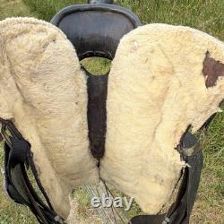 Vintage Simco 250B all-purpose Saddle 16 in Black Leather Traditional Western