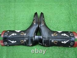 Vintage Stallion Inlaid With Guns Horse Shoes Saddle Spurs Stars Rare Boot 9.5 D