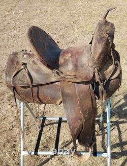 Vintage Stephens Jeffery Lewistown Mt. Square Skirt- 14½ Western Saddle As Is