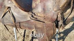 Vintage Stephens Jeffery Lewistown Mt. Square Skirt- 14½ Western Saddle As Is