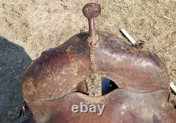 Vintage Stephens Jeffery Lewistown Mt. Square Skirt- 14½ Western Saddle As Is