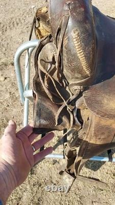 Vintage Stephens Jeffery Lewistown Mt. Square Skirt- 14½ Western Saddle As Is