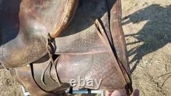 Vintage Stephens Jeffery Lewistown Mt. Square Skirt- 14½ Western Saddle As Is