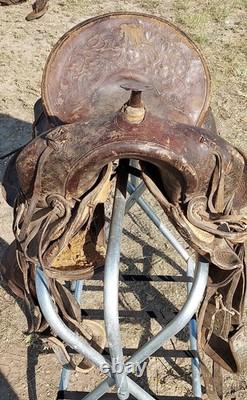 Vintage Stephens Jeffery Lewistown Mt. Square Skirt- 14½ Western Saddle As Is
