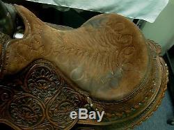 Vintage Tex Tan Imperial Fancy Tooled Leather & Silver Western Show Saddle