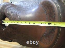 Vintage Tex Tan Yoakum Hereford Brand 14 Western Saddle with Leather Stirrups