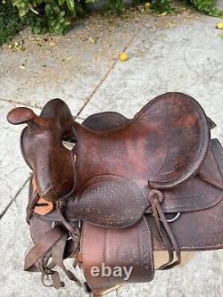 Vintage Texas Tanning & MFG Co. Western Saddle Retro Style 15 Seat