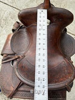 Vintage Texas Tanning & MFG Co. Western Saddle Retro Style 15 Seat