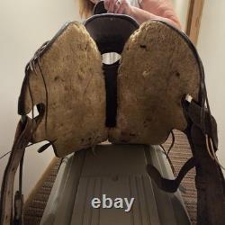 Vintage Tooled All Leather Saddle 16in Seat Wt. 30#