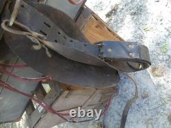 Vintage Tooled Black Leather Horse Saddle 18 Wide 23 Front to Back