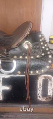 Vintage Tooled Leather Horse Saddle