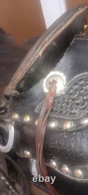 Vintage Tooled Leather Horse Saddle