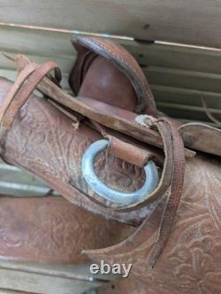 Vintage Tooled Leather Horse Saddle Cowboy Brand Western USA