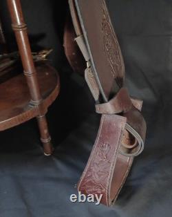 Vintage Tooled Leather Western Horse Saddle, 13/14 Seat