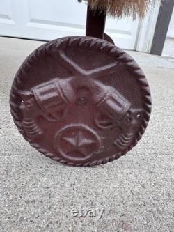 Vintage Tooled Leather Western Parade Saddle & Custom Texas Motif Display Stand Vintage Tooled Leather Western Parade Saddle & Custom Texas Motif Display Stand