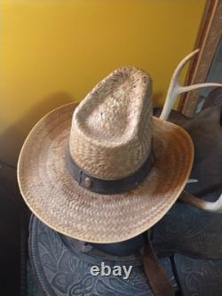 Vintage Tooled Leather Western Saddle Floral Design/ Hat/ Boots/Horns