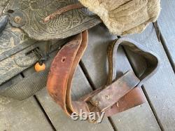 Vintage Tooled Leather Western Saddle Floral Design Restoration or Decor
