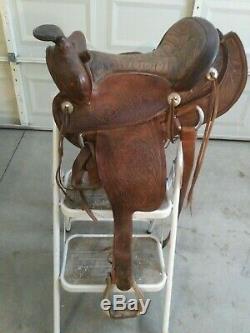 Vintage Tooled Western Saddle Bear Trap