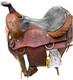 Vintage Unbranded Western Floral Style Brown Leather Horse Saddle