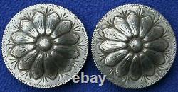 Vintage Visalia Stock Saddle Sterling Silver Western Bridle Rosettes Conchos