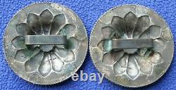 Vintage Visalia Stock Saddle Sterling Silver Western Bridle Rosettes Conchos