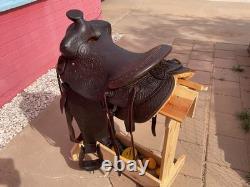 Vintage Wade Tree western saddle with Cheyenne roll