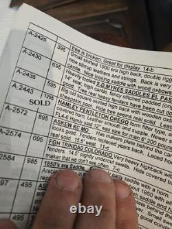 Vintage Western Brown Embossed High BackLeather Saddle Late 1800s Early 1900s