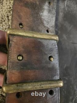 Vintage Western Brown Embossed High BackLeather Saddle Late 1800s Early 1900s