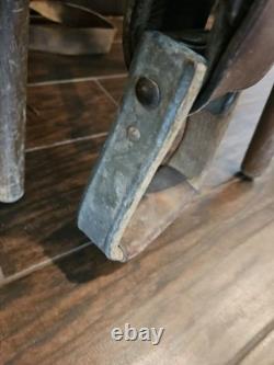 Vintage Western Brown Embossed High BackLeather Saddle Late 1800s Early 1900s