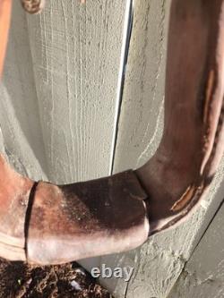 Vintage Western Cowboy Horse Saddle Leather Floral Hand Carved Tooling