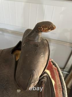 Vintage Western Horse Saddle 15.5